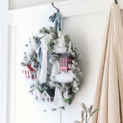 How to make a Christmas village wreath