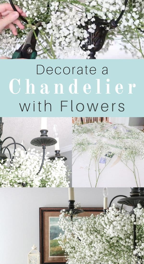 DIY on decorating a Chandelier with flowers