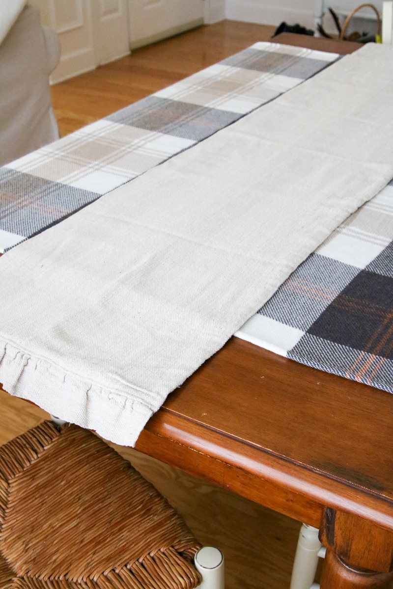 Drop cloth runner for fall table