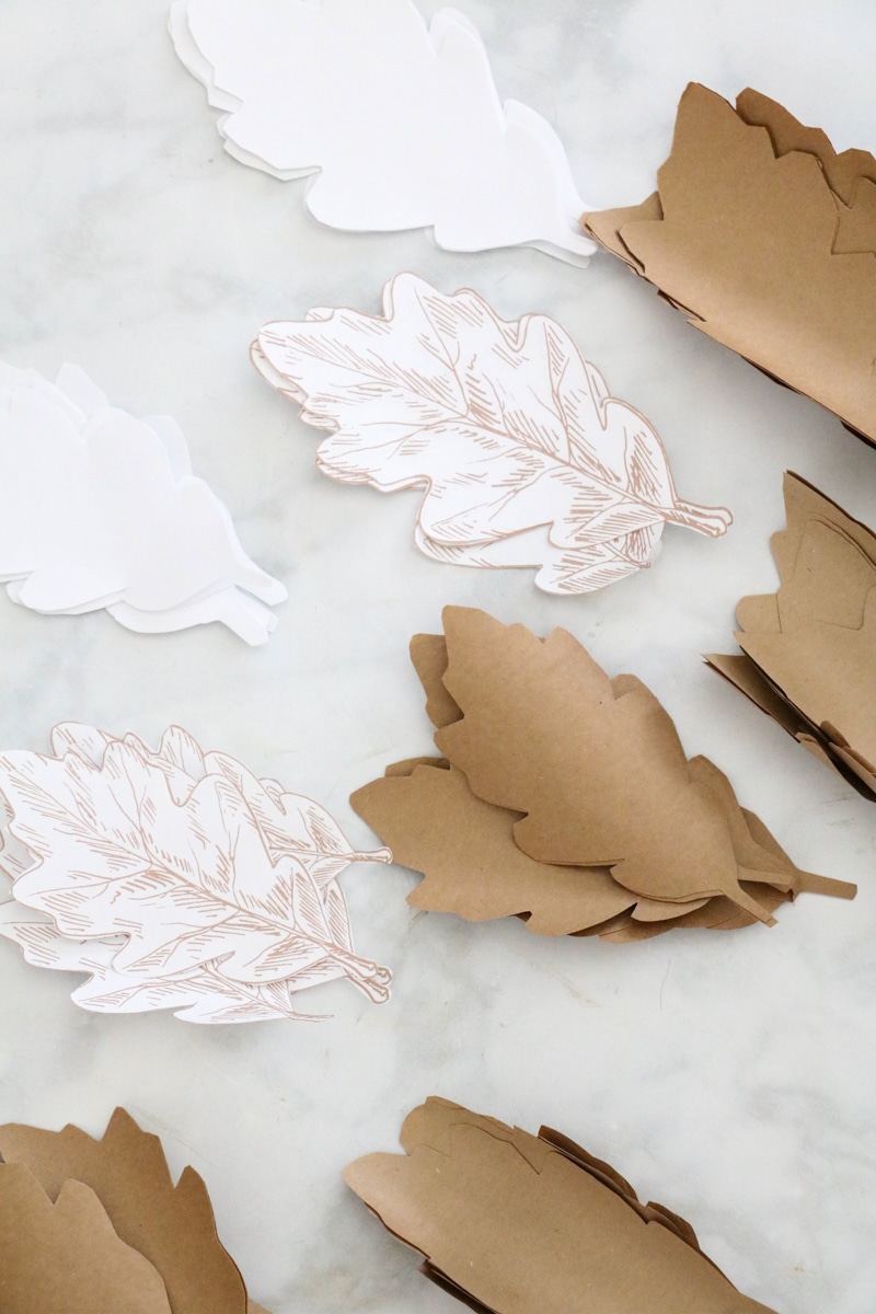Fall leaf template for garland