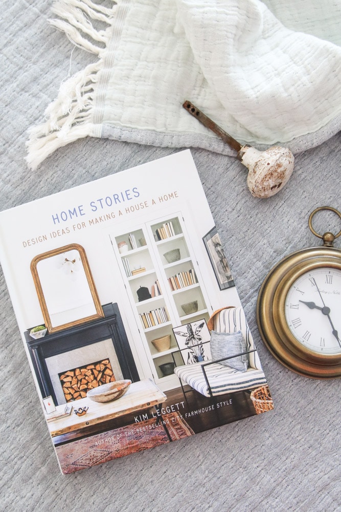 Home Stories interior design and antique book by Kim Leggett
