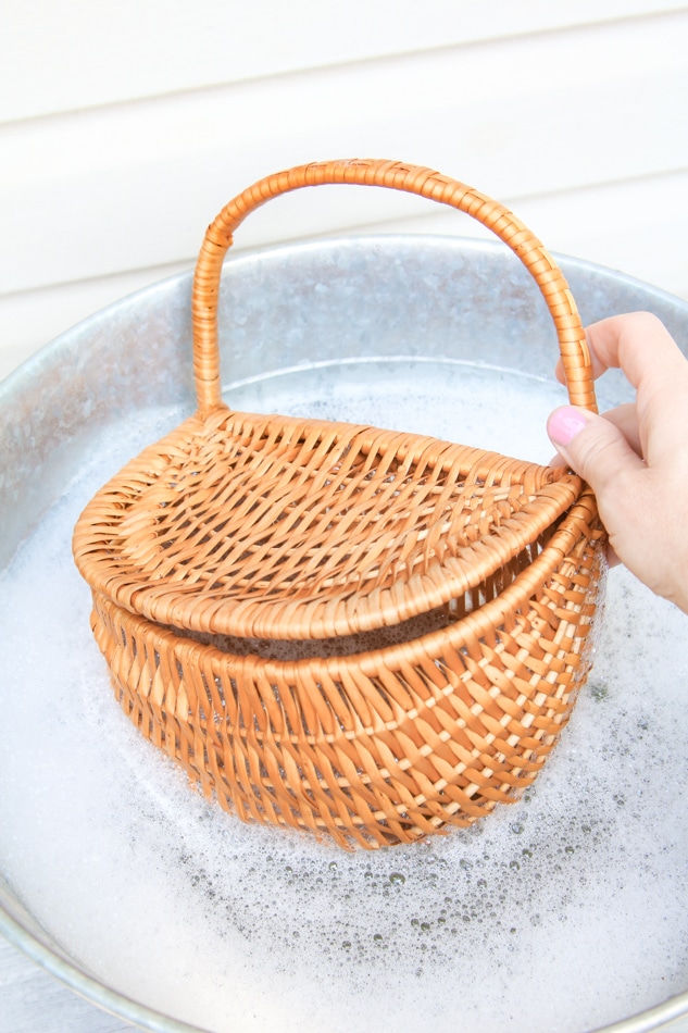How to wash a thrift store wicker basket