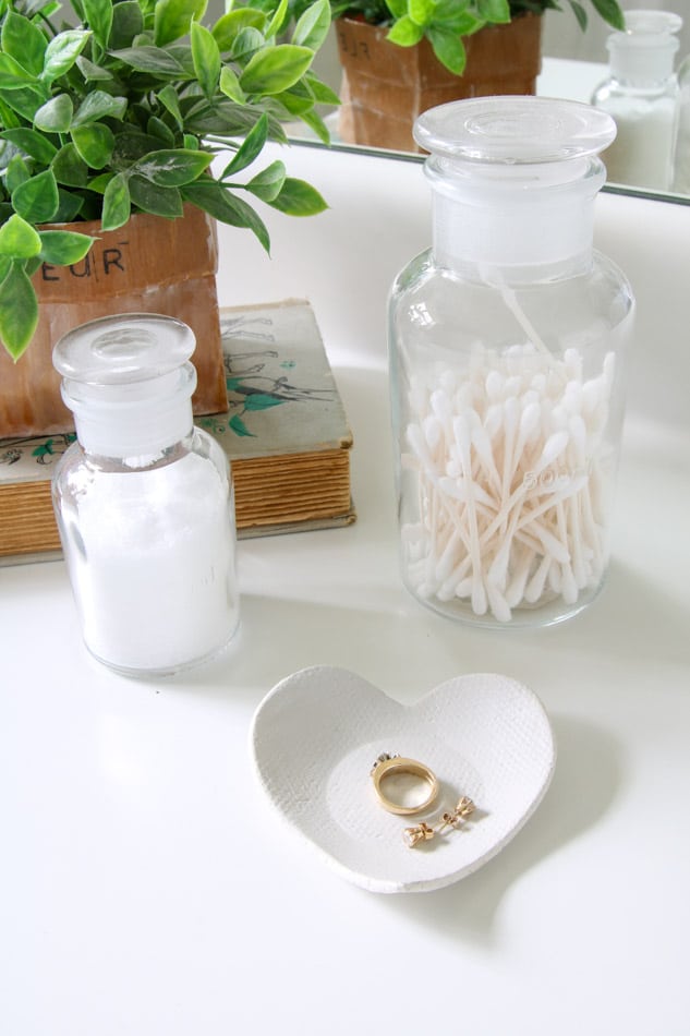 Decorate your bathroom with a heart shaped bowl.