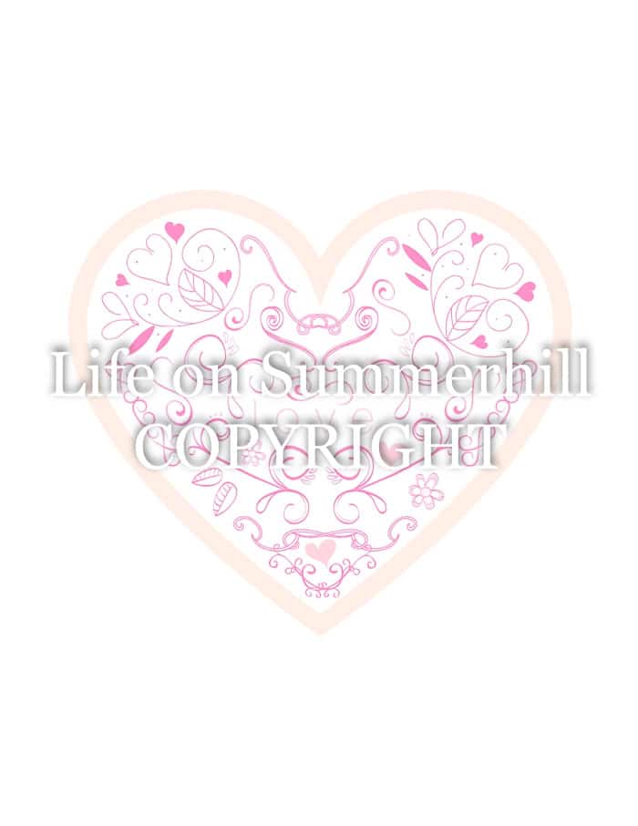 Dutch love heart with flowers free printable