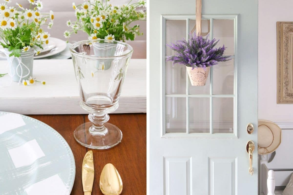 Mother's day gift guide ideas including front door wreaths and glassware