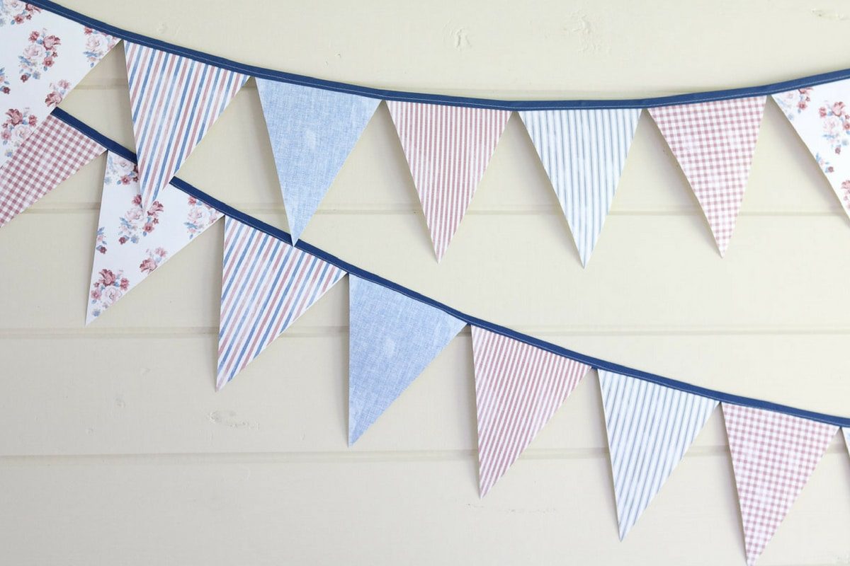 Pennant banner template printables to decorate for the 4th of July