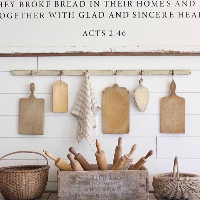 What is a Bread Board? Using bread boards as decor in the kitchen hang up by Where Sister's Gather