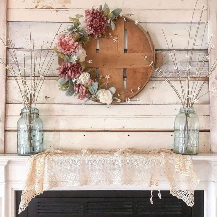 Flower Basket Lid Spring Wreath by Heart and Oak Home