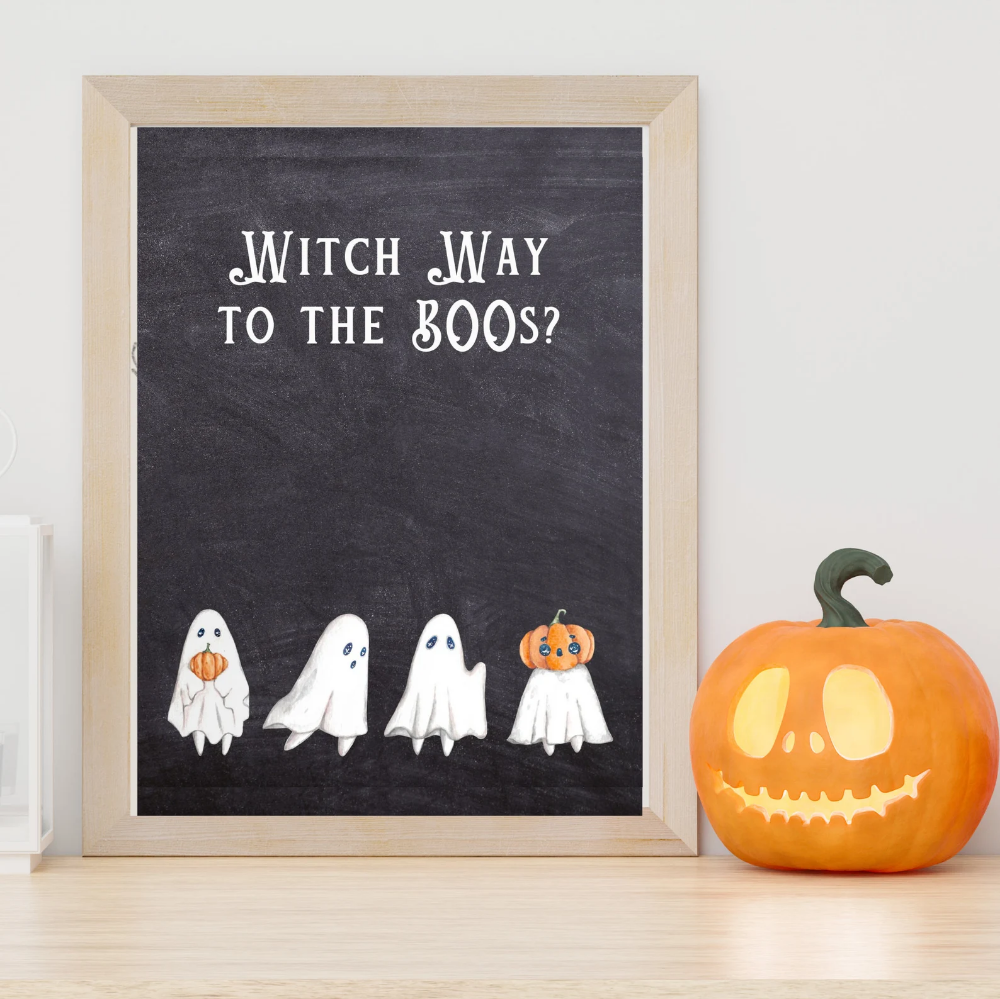 Witch way to the boos Halloween printable
